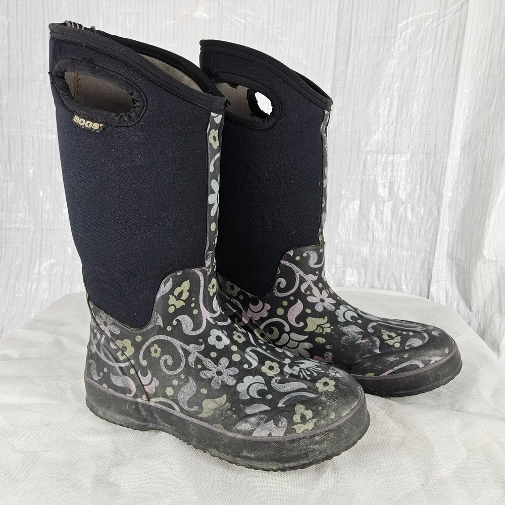 BOGS Womens 9 Classic High Corsage Muck Rain Winter Boots Floral Waterproof